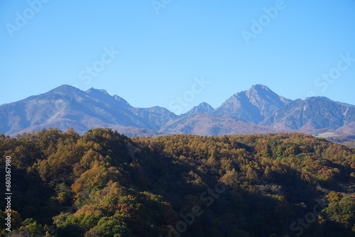 Autumn Landscape of Yatsugatake in Yamanashi  Japan -                                  