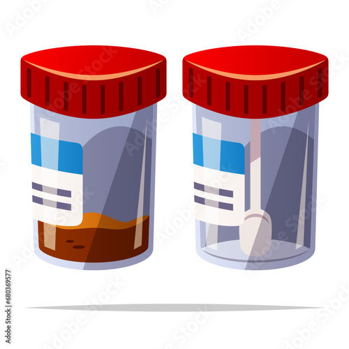 Stool sample container vector isolated illustration
