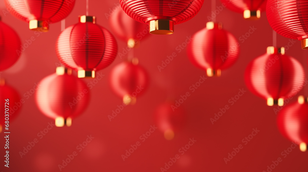 Fototapeta premium Chinese new year red lantern pictures 