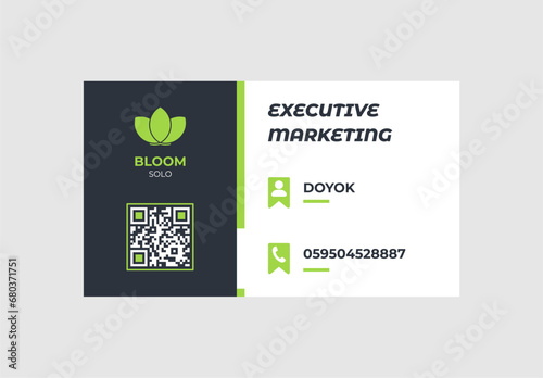 simple id card template flat minimalist design