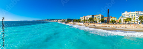 Fotografi Aerial view of Nice, Nice, the capital of the Alpes-Maritimes department on the
