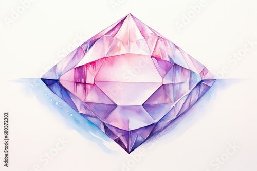 Delicate Watercolor Background Framed by Brilliant Diamond Colors