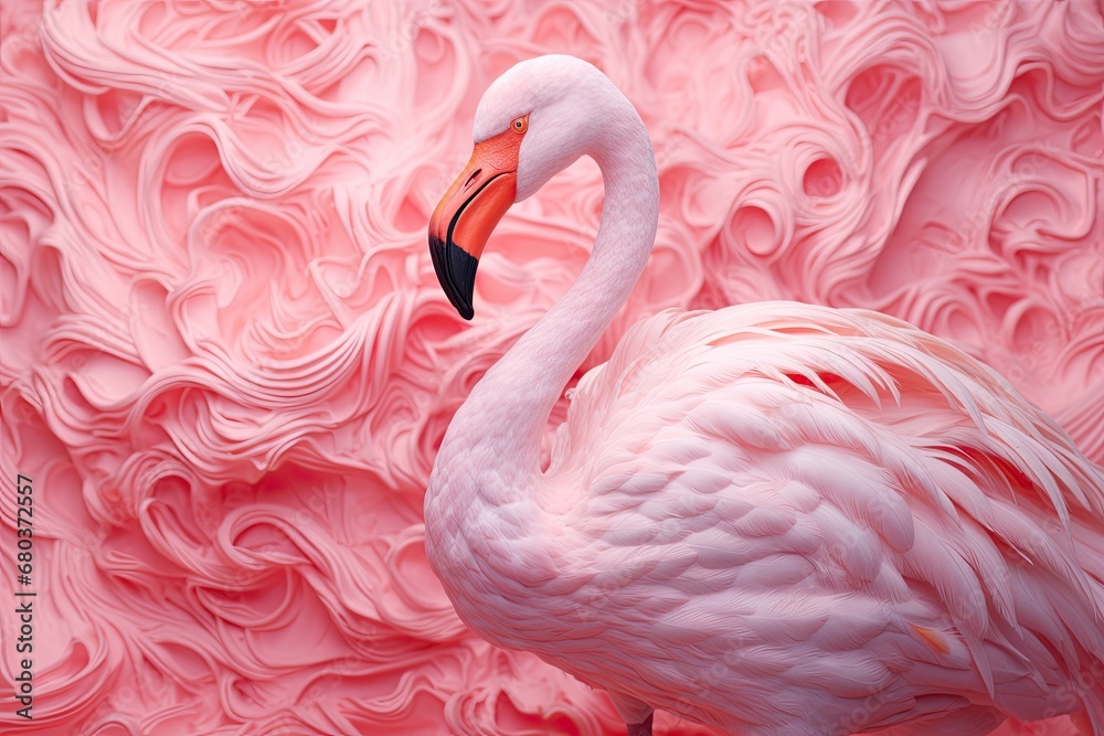 Fototapeta premium Flamingo Pink Cotton Candy Swirls: A Dreamy Delight