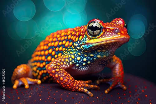 Frog Color: Vibrant Gradient Background with a Blurred, Grainy Appeal
