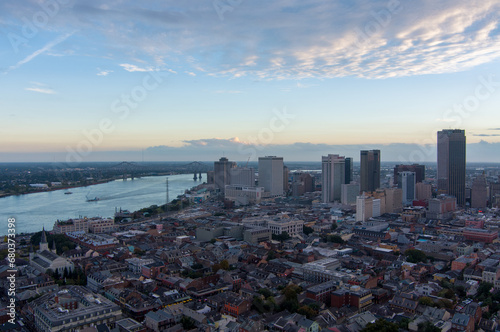 Downtown New Orleans, Louisiana at sunset photo