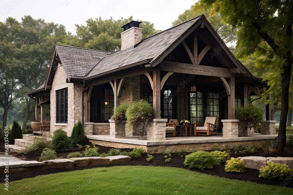 Limestone Charm: Rustic Countryside Design with a Beautiful Limestone-Colored Exterior