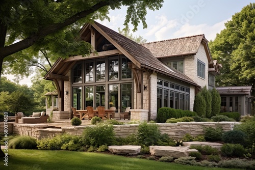 Limestone Charm: Rustic Countryside Design for a Life-Filled Dream Home. © Michael
