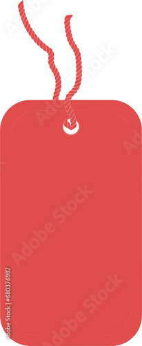 Digital png illustration of red label with copy space on transparent background
