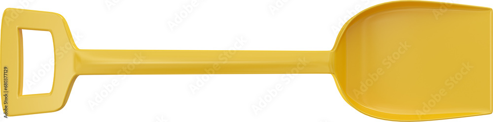 Fototapeta premium Digital png illustration of yellow sand shovel on transparent background