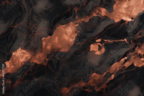Rose gold and black marble texture pattern background
