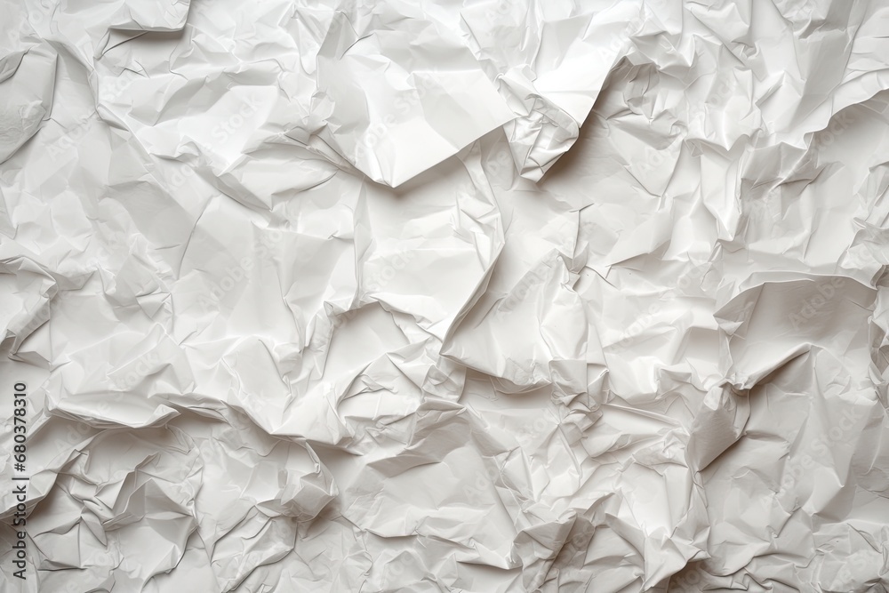 Fototapeta premium White crumpled paper texture background 