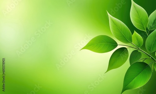 Abstract green background with lines and blurry leaves  © Ai creative universe