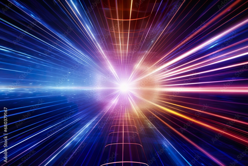 the information highway shows a tunnel of light, fluid rectilinear and curves, objective abstraction, quantum wave tracing, redshift the information highway shows a tunnel of light, fluid rectilinear and curves, objective abstraction, quantum wave tracing, redshift