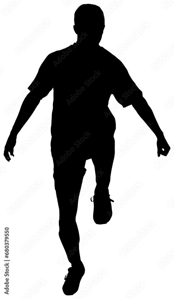 Digital png silhouette image of male soccer player on transparent background Digital png silhouette image of male soccer player on transparent background