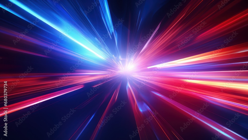Dynamic light streaks in blue and red, suitable for high-speed, technology, or futuristic themes.