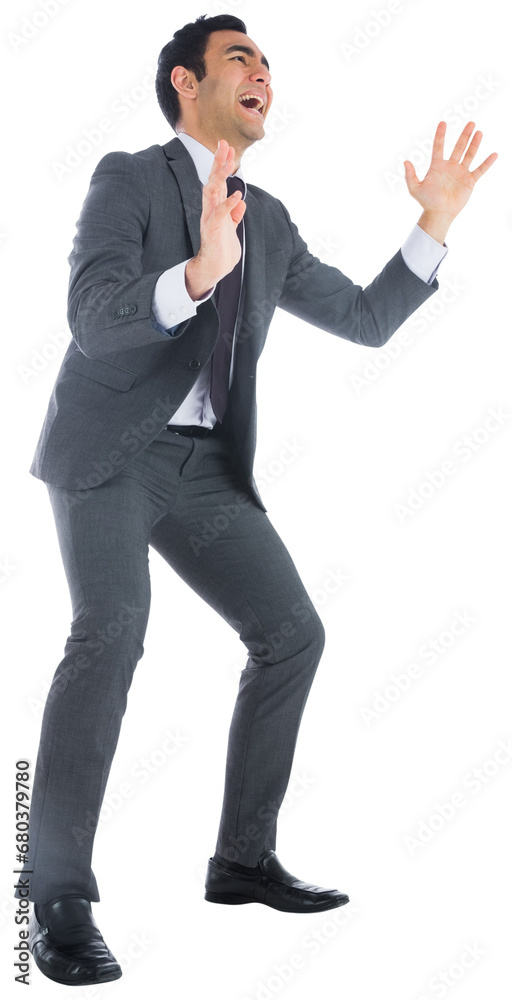 Digital png photo of caucasian businessman shouting on transparent background Digital png photo of caucasian businessman shouting on transparent background