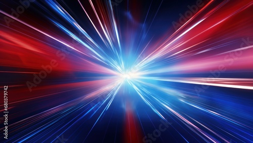Dynamic light streaks in blue and red, suitable for high-speed, technology, or futuristic themes.