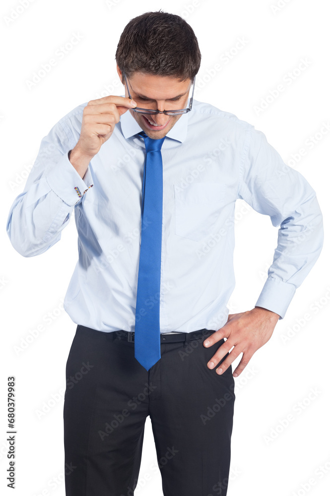 Digital png photo of happy caucasian businessman standing on transparent background Digital png photo of happy caucasian businessman standing on transparent background