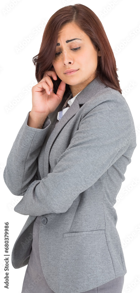 Digital png photo of biracial businesswoman standing on transparent background Digital png photo of biracial businesswoman standing on transparent background