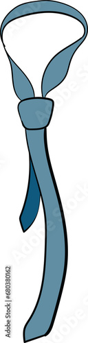 Digital png illustration of blue tie on transparent background