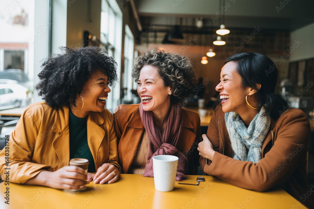 Female community, capturing the essence of friendship, support, and shared experiences. Group of Happy women Female community, capturing the essence of friendship, support, and shared experiences. Group of Happy women