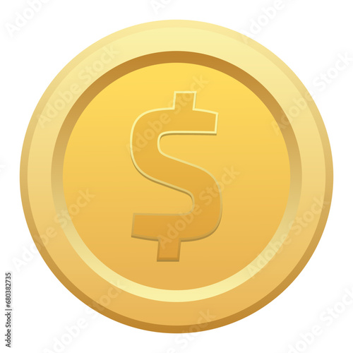 Dollar coin Vector Icon