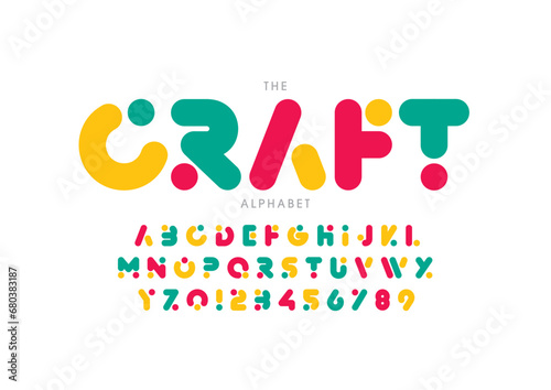 Vector of stylized modern font and alphabet