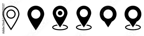 Location icon set, Map pin place marker. location pointer icon symbol in flat style. Location pin line icon, Navigation sign