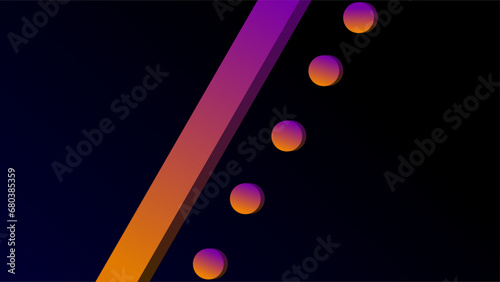 Sideways diagonal 3d bars and circles copy space frame background