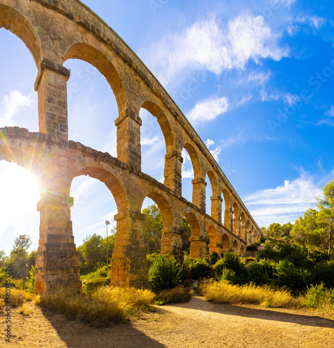 The Ferreres Aqueduct, also known as the Pont del Diable, is an ancient Roman bridge in Tarragona in Catalonia, Spain photo