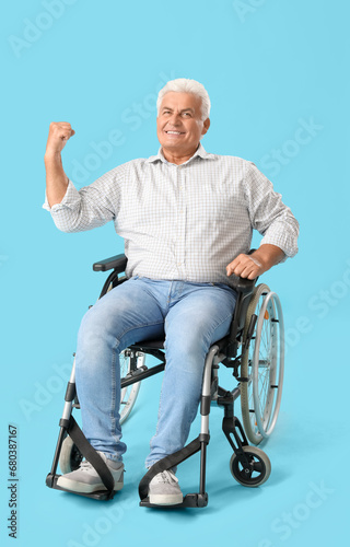 Happy mature man in wheelch...