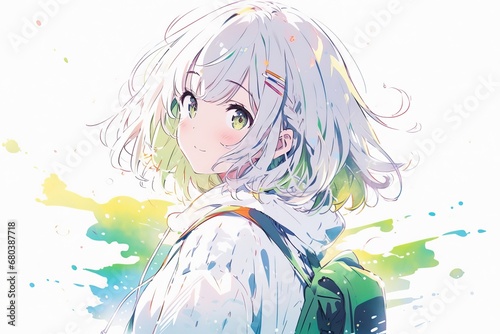 笑顔の女子,Generative AI AI画像