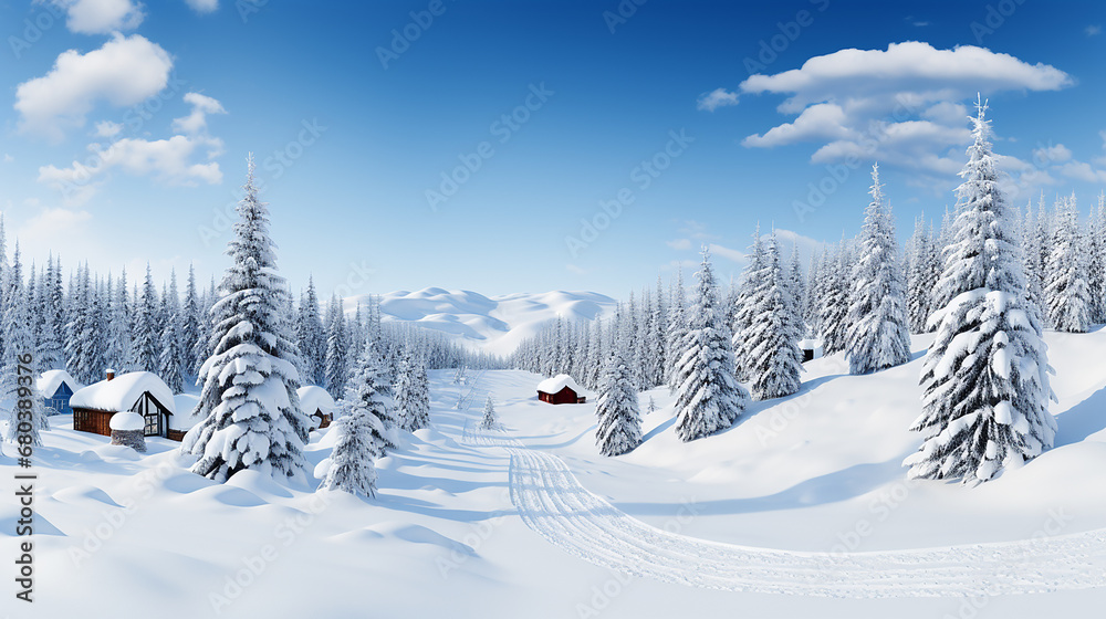 ree_photo_3D_snowy_landscape_with_trees