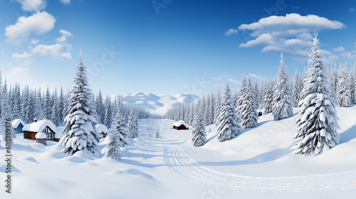 ree_photo_3D_snowy_landscape_with_trees © slonlinebro
