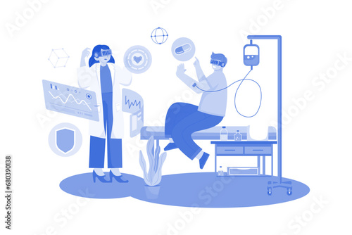 Doctor Treating A Patient Using VR
