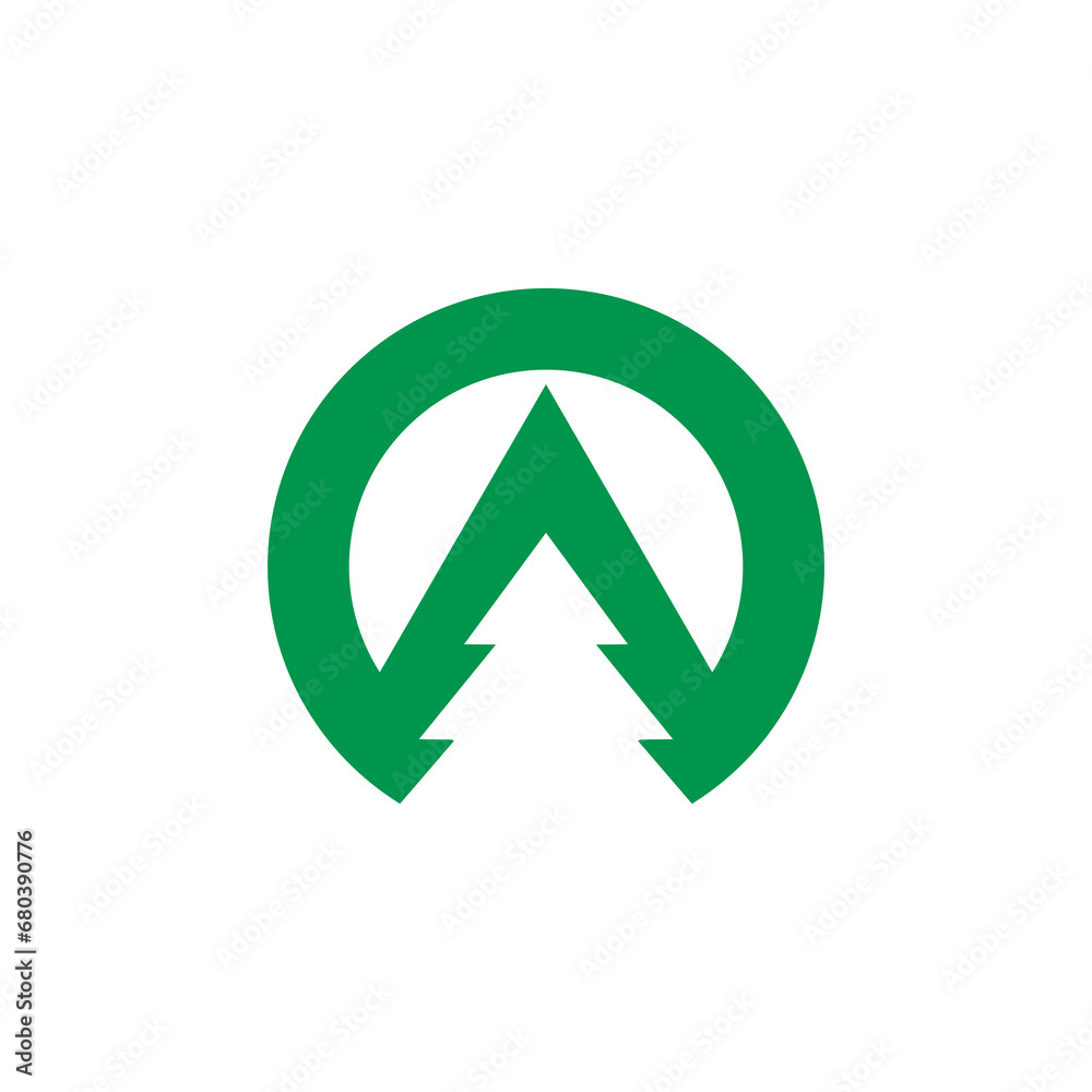 Obraz premium letter a with pine logo design