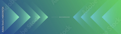 Abstract modern minimal triangle geometric on a blue and green background. Light texture simple geometric shape banner
