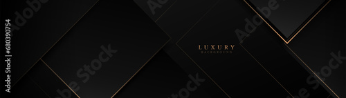 Luxury gold abstract hexagon geometric line on a dark background. Trendy minimal geometry banner. Vector illustration