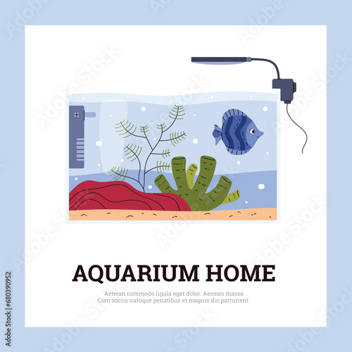 Aquarium home banner template design.