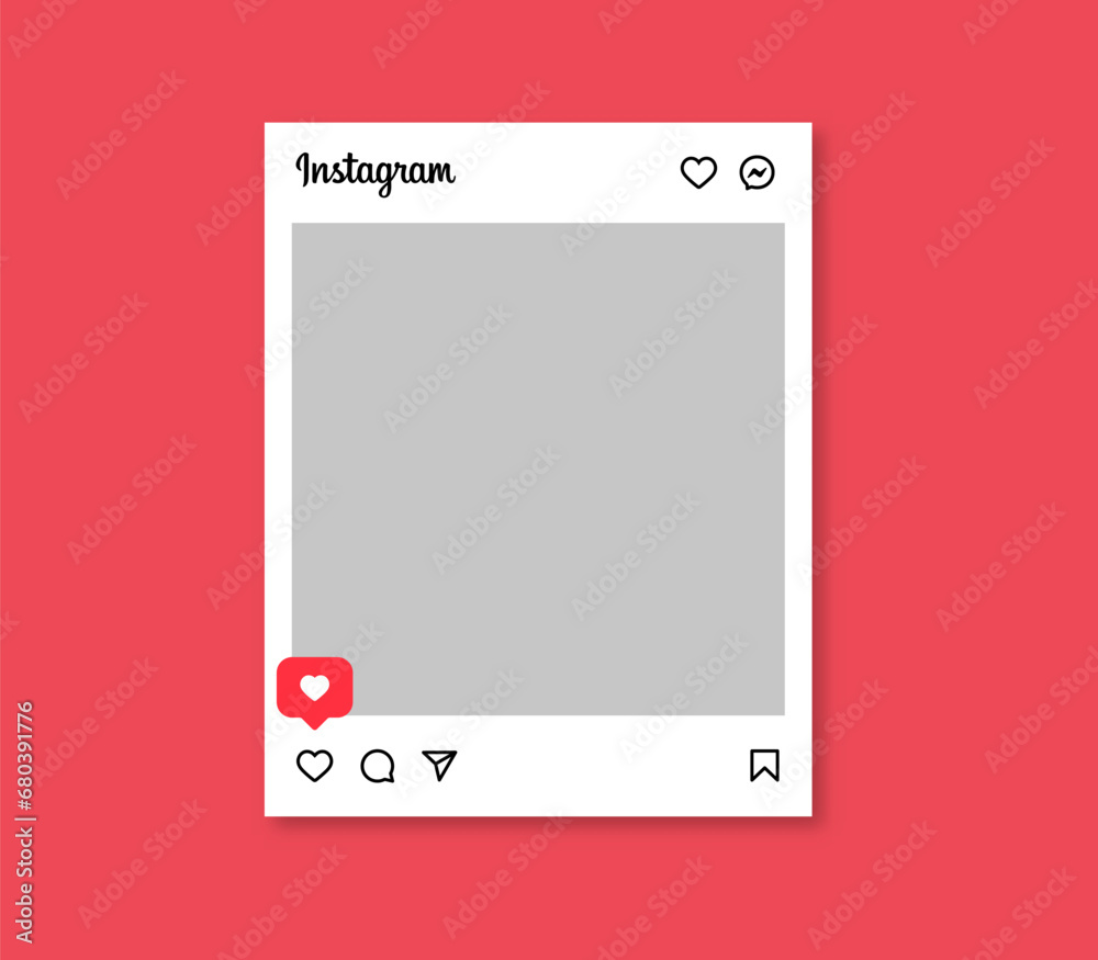 instagram post mockup vector. social media instagram carousel post ...