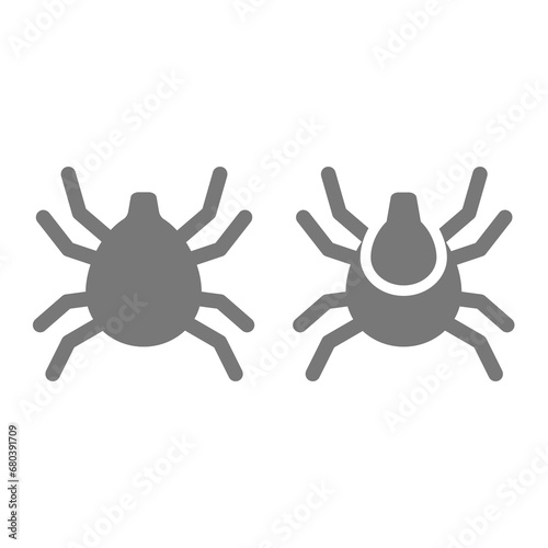 Tick mite vector icon. Ticks, bug and parasite symbol.