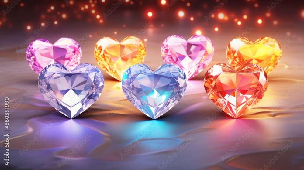 Crystal colorful hearts Crystal colorful hearts