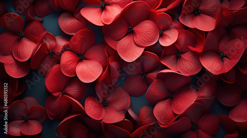 Red petals on black background