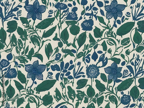 seamless floral pattern with flowers ai generative