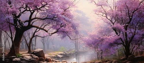 In the garden of nature, a mesmerizing sight unfolds as the Paulownia tree dons its exquisite floral attire, its blooms blooming with beauty and grace, each petal a testimony to the essence of spring © AkuAku