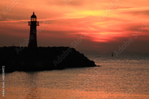 lighthouse at sunset