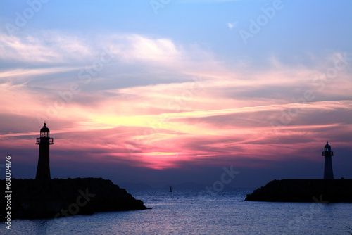 lighthouse at sunset © ccarax