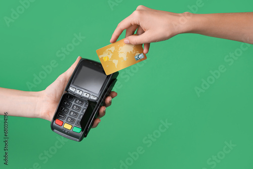 Female hands with payment t...