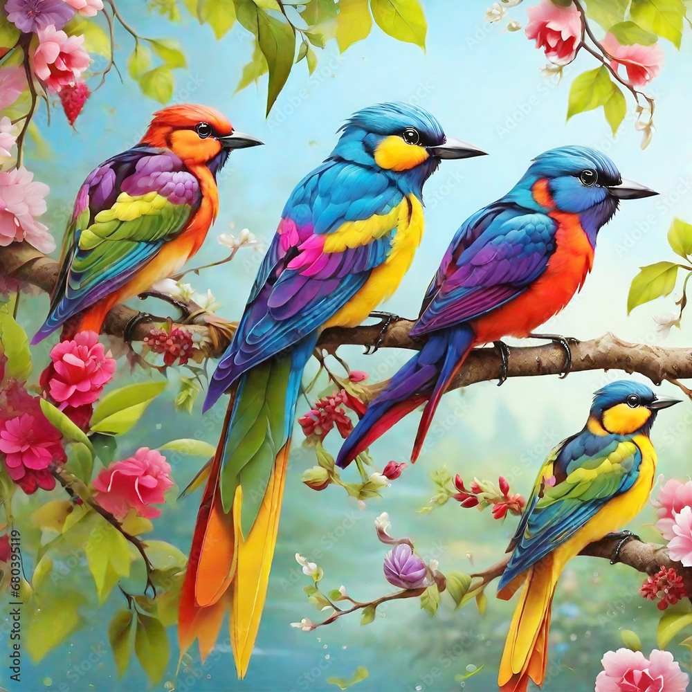 Beautiful birds. Generative AI Beautiful birds. Generative AI