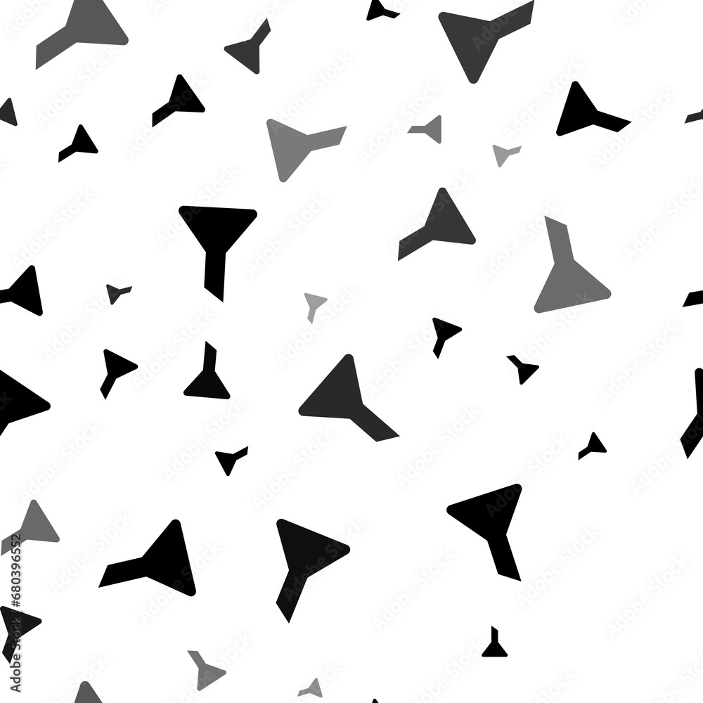 Seamless vector pattern with funnel symbols, creating a creative monochrome background with rotated elements. Illustration on transparent background Seamless vector pattern with funnel symbols, creating a creative monochrome background with rotated elements. Illustration on transparent background